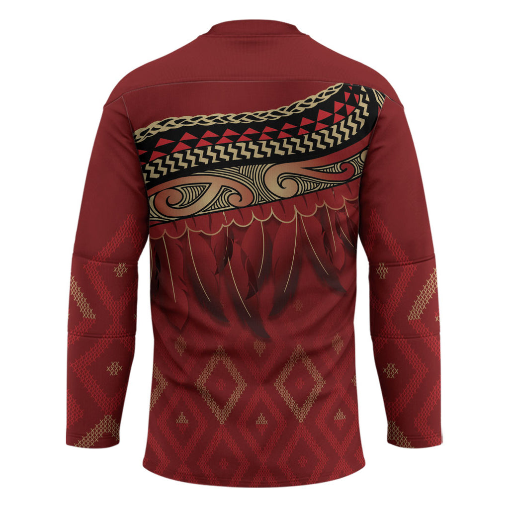 Aotearoa Maori Waikato Tainui Iwi Hockey Jersey Korowai Tukutuku Kaokao Motifs