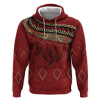 Aotearoa Maori Waikato Tainui Iwi Hoodie Korowai Tukutuku Kaokao Motifs