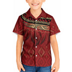 Aotearoa Maori Waikato Tainui Iwi Kid Hawaiian Shirt Korowai Tukutuku Kaokao Motifs