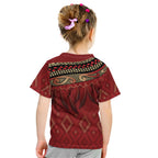 Aotearoa Maori Waikato Tainui Iwi Kid T Shirt Korowai Tukutuku Kaokao Motifs