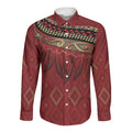 Aotearoa Maori Waikato Tainui Iwi Long Sleeve Button Shirt Korowai Tukutuku Kaokao Motifs