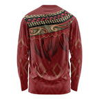 Aotearoa Maori Waikato Tainui Iwi Long Sleeve Shirt Korowai Tukutuku Kaokao Motifs