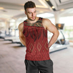 Aotearoa Maori Waikato Tainui Iwi Men Tank Top Korowai Tukutuku Kaokao Motifs