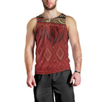 Aotearoa Maori Waikato Tainui Iwi Men Tank Top Korowai Tukutuku Kaokao Motifs