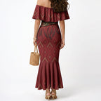 Aotearoa Maori Waikato Tainui Iwi Mermaid Dress Korowai Tukutuku Kaokao Motifs