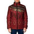 Aotearoa Maori Waikato Tainui Iwi Padded Jacket Korowai Tukutuku Kaokao Motifs