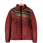 Aotearoa Maori Waikato Tainui Iwi Padded Jacket Korowai Tukutuku Kaokao Motifs