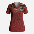 Aotearoa Maori Waikato Tainui Iwi Scrub Top Korowai Tukutuku Kaokao Motifs