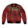 Aotearoa Maori Waikato Tainui Iwi Sleeve Zip Bomber Jacket Korowai Tukutuku Kaokao Motifs