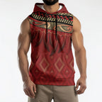 Aotearoa Maori Waikato Tainui Iwi Sleeveless Hoodie Korowai Tukutuku Kaokao Motifs