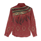 Aotearoa Maori Waikato Tainui Iwi Women Casual Shirt Korowai Tukutuku Kaokao Motifs