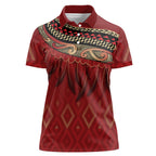 Aotearoa Maori Waikato Tainui Iwi Women Polo Shirt Korowai Tukutuku Kaokao Motifs