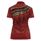 Aotearoa Maori Waikato Tainui Iwi Women Polo Shirt Korowai Tukutuku Kaokao Motifs