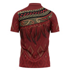 Aotearoa Maori Waikato Tainui Iwi Zipper Polo Shirt Korowai Tukutuku Kaokao Motifs
