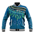 Aotearoa Maori Ngati Kahungunu Iwi Paua Blue Baseball Jacket Korowai Tukutuku Kaokao Motifs