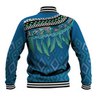 Aotearoa Maori Ngati Kahungunu Iwi Paua Blue Baseball Jacket Korowai Tukutuku Kaokao Motifs