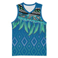 Aotearoa Maori Ngati Kahungunu Iwi Paua Blue Basketball Jersey Korowai Tukutuku Kaokao Motifs