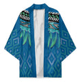 Aotearoa Maori Ngati Kahungunu Iwi Paua Blue Kimono Korowai Tukutuku Kaokao Motifs