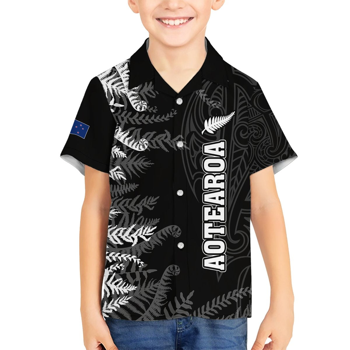 personalised-new-zealand-rugby-hawaiian-shirt-silver-fern-basic-2023-world-cup