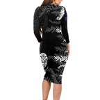 personalised-new-zealand-rugby-long-sleeve-bodycon-dress-silver-fern-basic-2023-world-cup
