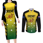 custom-australia-cricket-couples-matching-long-sleeve-bodycon-dress-and-long-sleeve-button-shirt-kangaroo-champions-2023-go-aussies