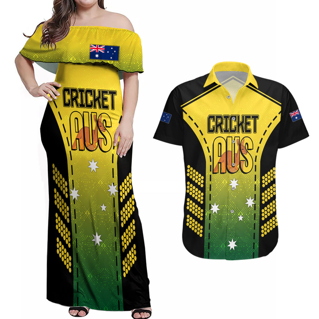 custom-australia-cricket-couples-matching-off-shoulder-maxi-dress-and-hawaiian-shirt-kangaroo-champions-2023-go-aussies