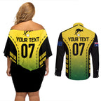 custom-australia-cricket-couples-matching-off-shoulder-short-dress-and-long-sleeve-button-shirt-kangaroo-champions-2023-go-aussies