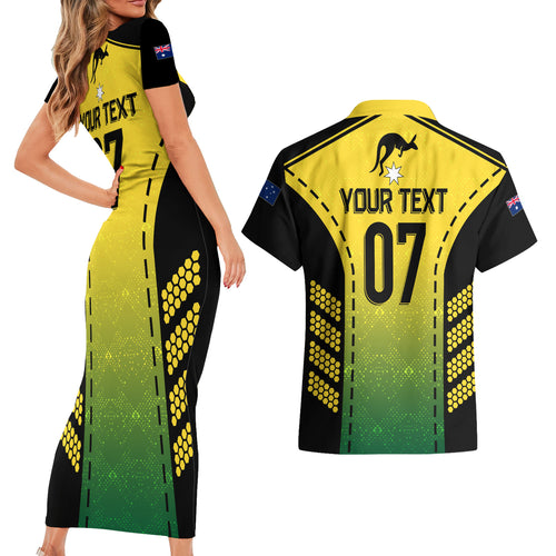 custom-australia-cricket-couples-matching-short-sleeve-bodycon-dress-and-hawaiian-shirt-kangaroo-champions-2023-go-aussies