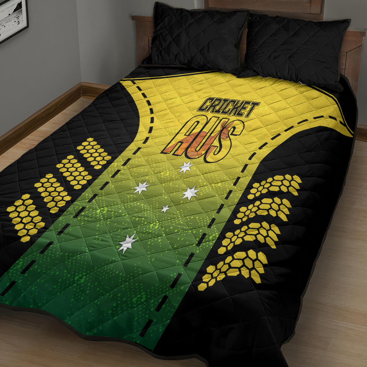 custom-australia-cricket-quilt-bed-set-kangaroo-champions-2023-go-aussies