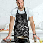 Aotearoa Personalized Lawn Bowls Maori Apron New Zealand Black Tribal Silver Fern - Aussie Hoodie
