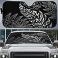 Aotearoa Personalized Lawn Bowls Maori Auto Sun Shade New Zealand Black Tribal Silver Fern - Aussie Hoodie