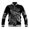 Aotearoa Personalized Lawn Bowls Maori Baseball Jacket New Zealand Black Tribal Silver Fern - Aussie Hoodie