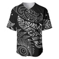 Aotearoa Personalized Lawn Bowls Maori Baseball Jersey New Zealand Black Tribal Silver Fern - Aussie Hoodie