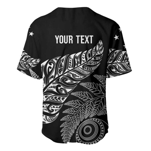 Aotearoa Personalized Lawn Bowls Maori Baseball Jersey New Zealand Black Tribal Silver Fern - Aussie Hoodie
