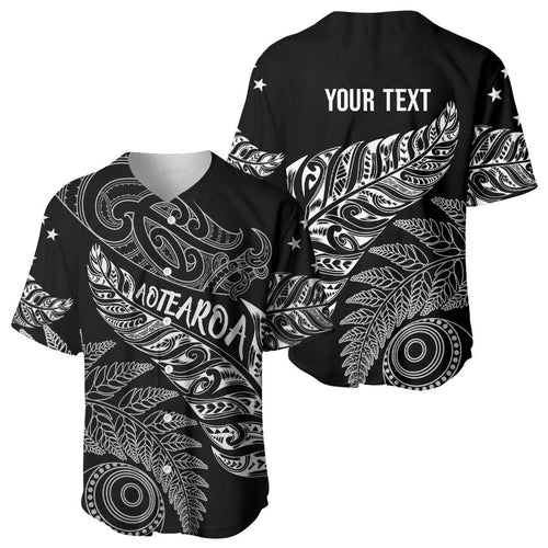 Aotearoa Personalized Lawn Bowls Maori Baseball Jersey New Zealand Black Tribal Silver Fern - Aussie Hoodie