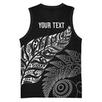 Aotearoa Personalized Lawn Bowls Maori Basketball Jersey New Zealand Black Tribal Silver Fern - Aussie Hoodie