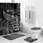 Aotearoa Personalized Lawn Bowls Maori Bathroom Set New Zealand Black Tribal Silver Fern - Aussie Hoodie