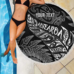 Aotearoa Personalized Lawn Bowls Maori Beach Blanket New Zealand Black Tribal Silver Fern - Aussie Hoodie