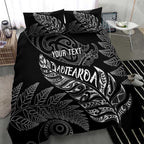 Aotearoa Personalized Lawn Bowls Maori Bedding Set New Zealand Black Tribal Silver Fern - Aussie Hoodie