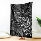 Aotearoa Personalized Lawn Bowls Maori Blanket New Zealand Black Tribal Silver Fern - Aussie Hoodie