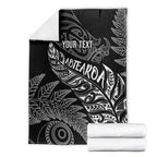 Aotearoa Personalized Lawn Bowls Maori Blanket New Zealand Black Tribal Silver Fern - Aussie Hoodie