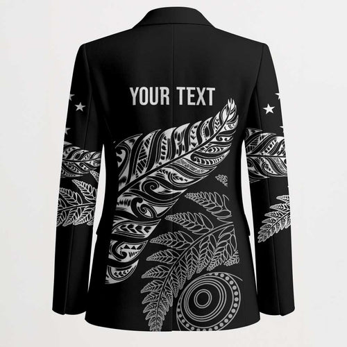 Aotearoa Personalized Lawn Bowls Maori Blazer New Zealand Black Tribal Silver Fern - Aussie Hoodie