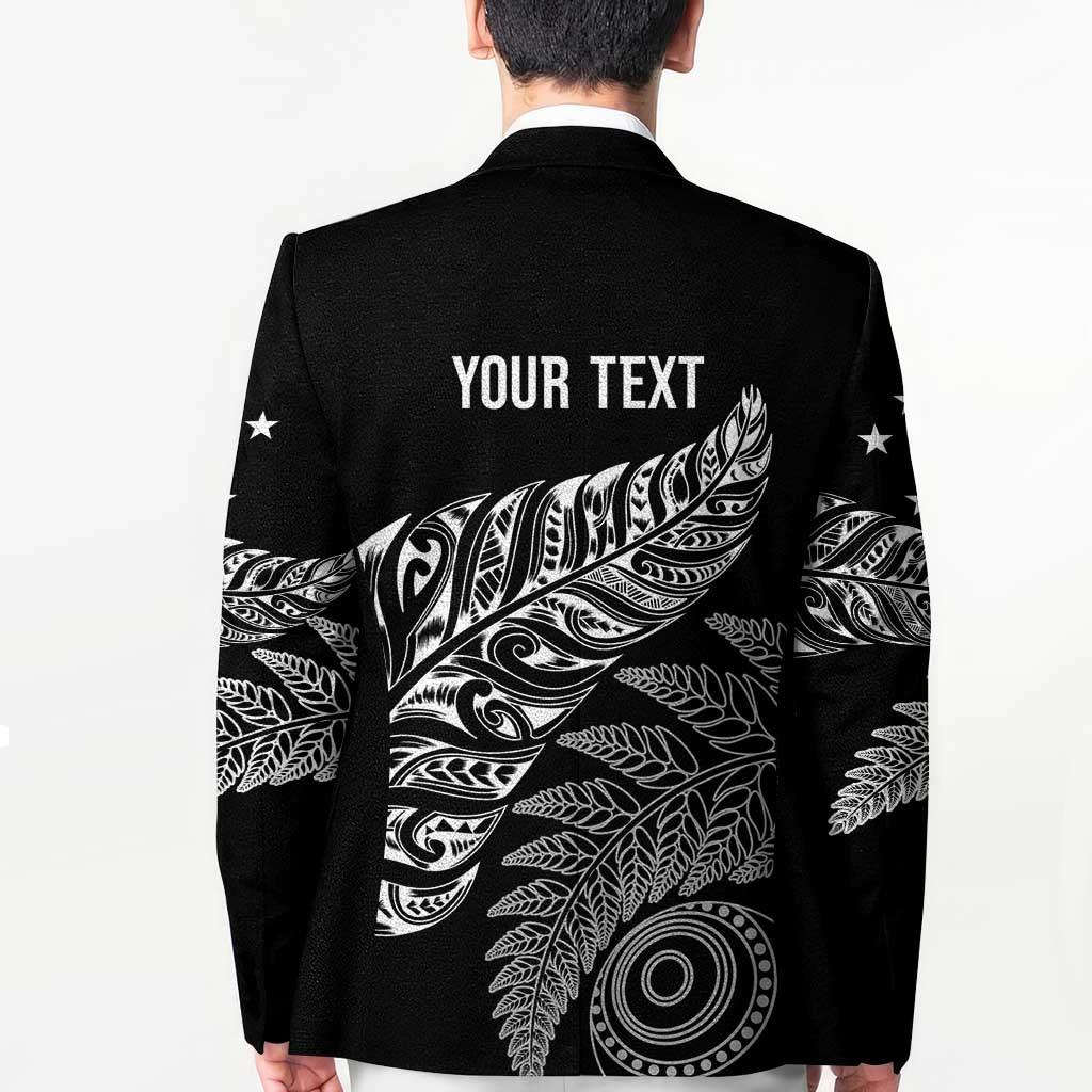Aotearoa Personalized Lawn Bowls Maori Blazer New Zealand Black Tribal Silver Fern - Aussie Hoodie