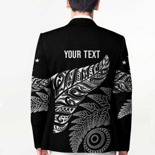 Aotearoa Personalized Lawn Bowls Maori Blazer New Zealand Black Tribal Silver Fern - Aussie Hoodie