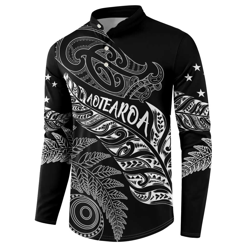Aotearoa Personalized Lawn Bowls Maori Button Sweatshirt New Zealand Black Tribal Silver Fern - Aussie Hoodie