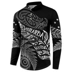 Aotearoa Personalized Lawn Bowls Maori Button Sweatshirt New Zealand Black Tribal Silver Fern - Aussie Hoodie