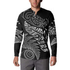 Aotearoa Personalized Lawn Bowls Maori Button Sweatshirt New Zealand Black Tribal Silver Fern - Aussie Hoodie