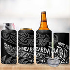 Aotearoa Personalized Lawn Bowls Maori 4 in 1 Can Cooler Tumbler New Zealand Black Tribal Silver Fern - Aussie Hoodie