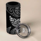 Aotearoa Personalized Lawn Bowls Maori 4 in 1 Can Cooler Tumbler New Zealand Black Tribal Silver Fern - Aussie Hoodie