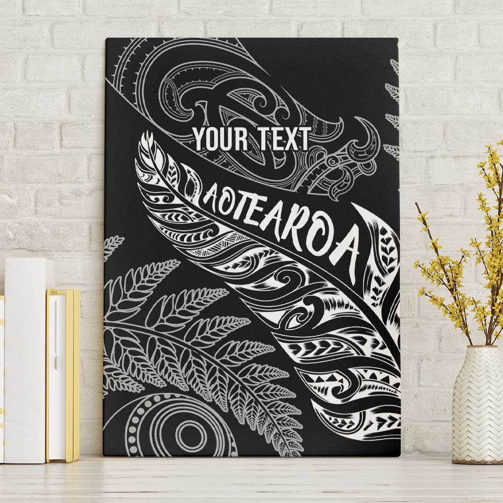 Aotearoa Personalized Lawn Bowls Maori Canvas Wall Art New Zealand Black Tribal Silver Fern - Aussie Hoodie